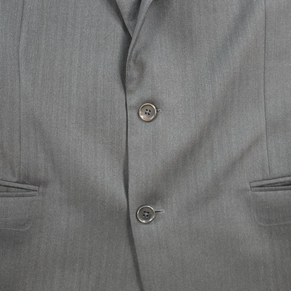 Brooks Brothers Blazer Mens 42R Gray Herringbone Saxxon Wool 1818 Fitzgerald USA
